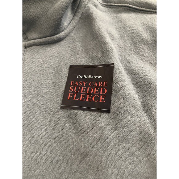 Croft & Barrow Men's L Blue 1/4 Zip Pullover Easy Care Sueded Fleece Size L NWT - Picture 8 of 12